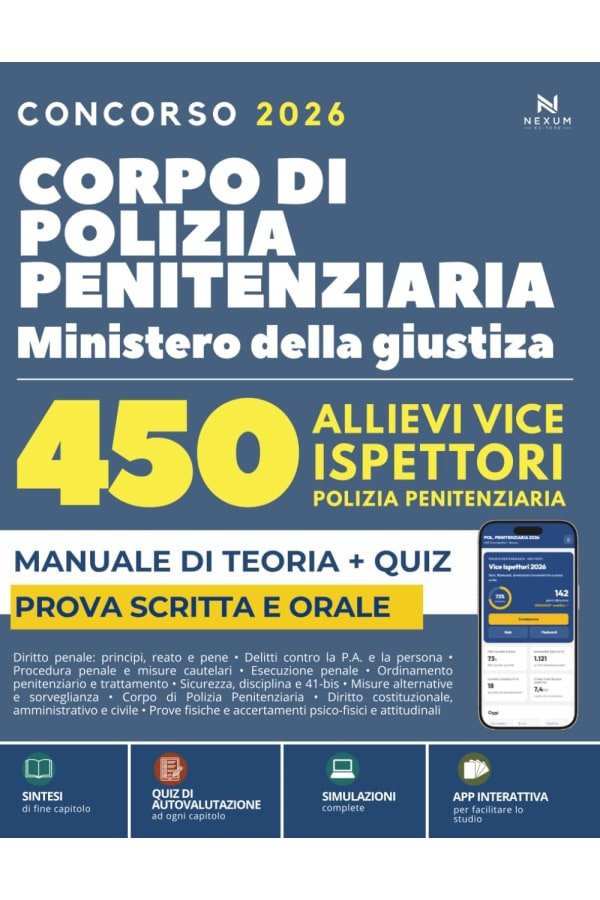 Manuali consigliati per Concorso 450 Allievi Vice Ispettori Polizia Penitenziaria