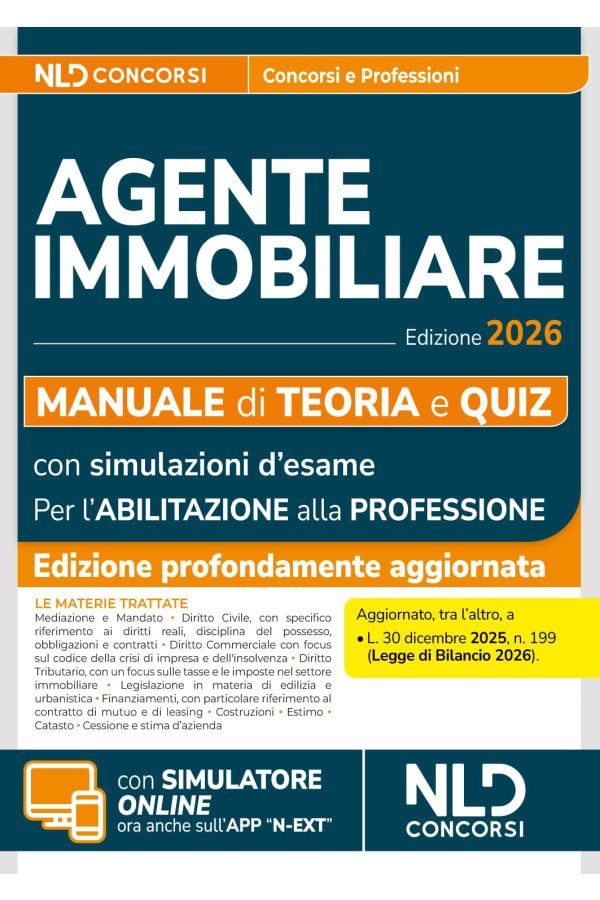 Manuale agente immobiliare 2026. Teoria e quiz per l'abilitazione alla professione - copertina