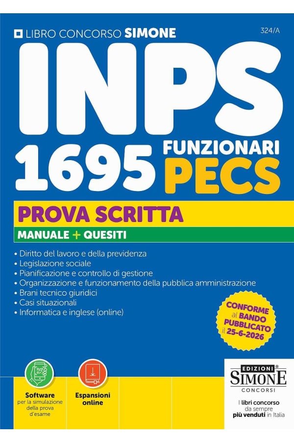 Manuali consigliati per Concorso INPS 1695 funzionari PECS